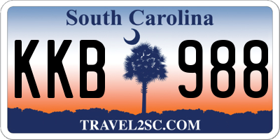 SC license plate KKB988