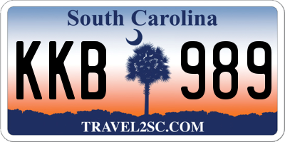 SC license plate KKB989