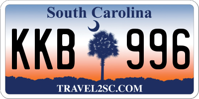 SC license plate KKB996