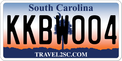 SC license plate KKBW004