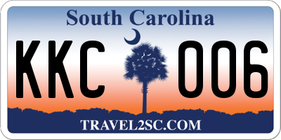 SC license plate KKC006