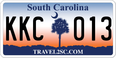 SC license plate KKC013