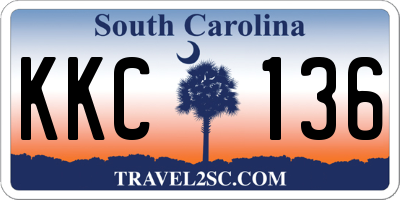 SC license plate KKC136