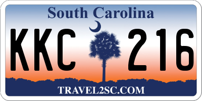 SC license plate KKC216
