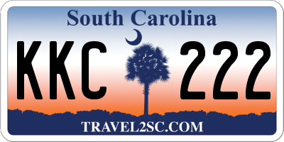 SC license plate KKC222