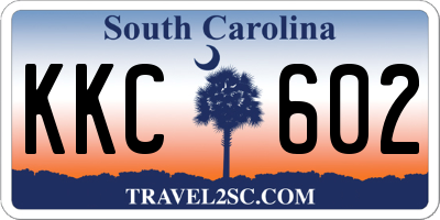 SC license plate KKC602