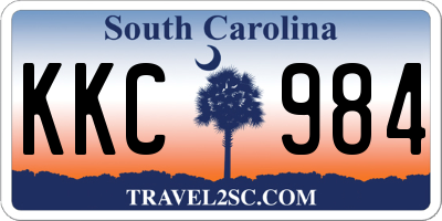 SC license plate KKC984