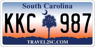 SC license plate KKC987