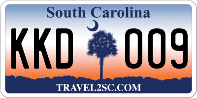 SC license plate KKD009