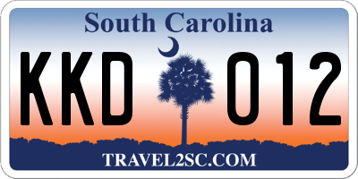 SC license plate KKD012