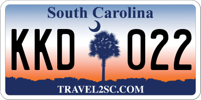 SC license plate KKD022