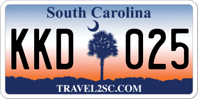 SC license plate KKD025