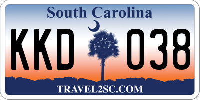 SC license plate KKD038