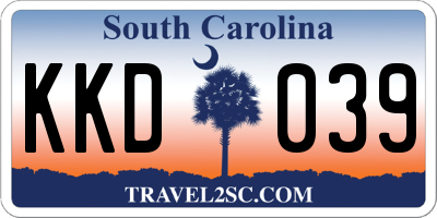 SC license plate KKD039