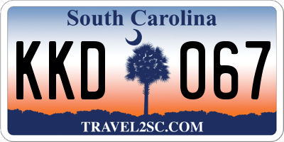 SC license plate KKD067