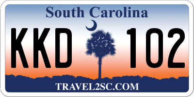SC license plate KKD102