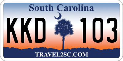 SC license plate KKD103