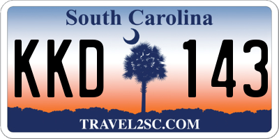 SC license plate KKD143