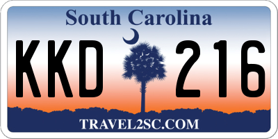 SC license plate KKD216