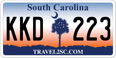 SC license plate KKD223
