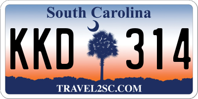 SC license plate KKD314