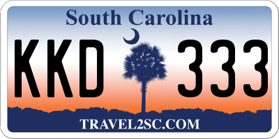 SC license plate KKD333