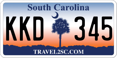 SC license plate KKD345