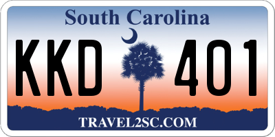 SC license plate KKD401