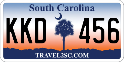 SC license plate KKD456