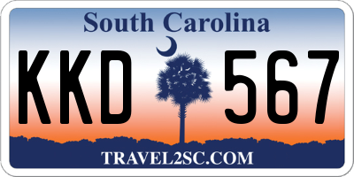 SC license plate KKD567