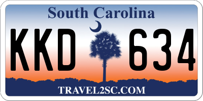 SC license plate KKD634