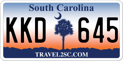SC license plate KKD645