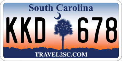 SC license plate KKD678