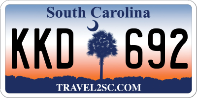 SC license plate KKD692