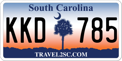 SC license plate KKD785