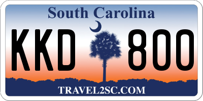 SC license plate KKD800