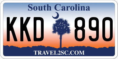 SC license plate KKD890