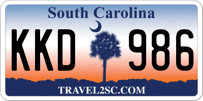 SC license plate KKD986