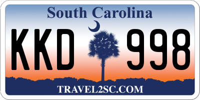 SC license plate KKD998