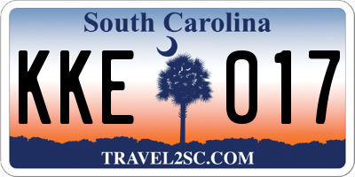 SC license plate KKE017