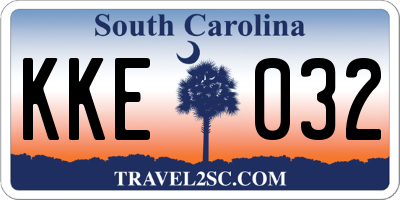 SC license plate KKE032