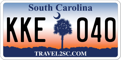 SC license plate KKE040