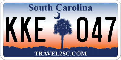 SC license plate KKE047