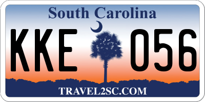 SC license plate KKE056