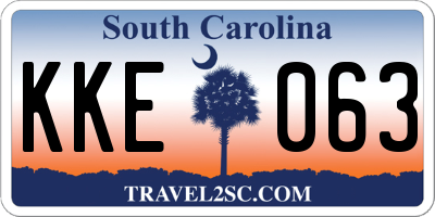 SC license plate KKE063