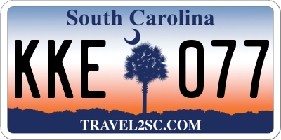 SC license plate KKE077