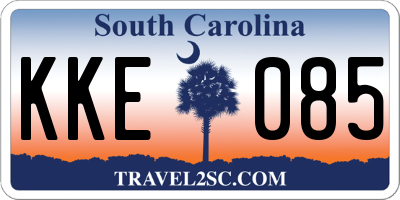 SC license plate KKE085