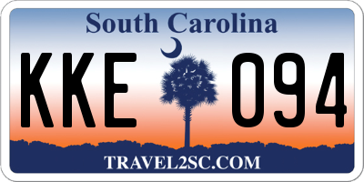 SC license plate KKE094