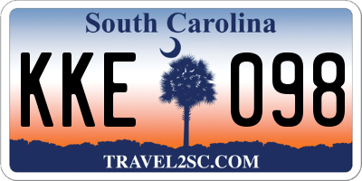 SC license plate KKE098