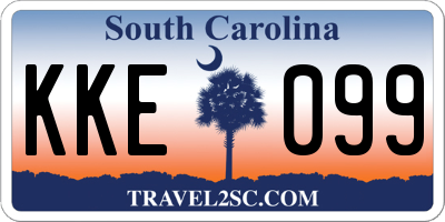 SC license plate KKE099